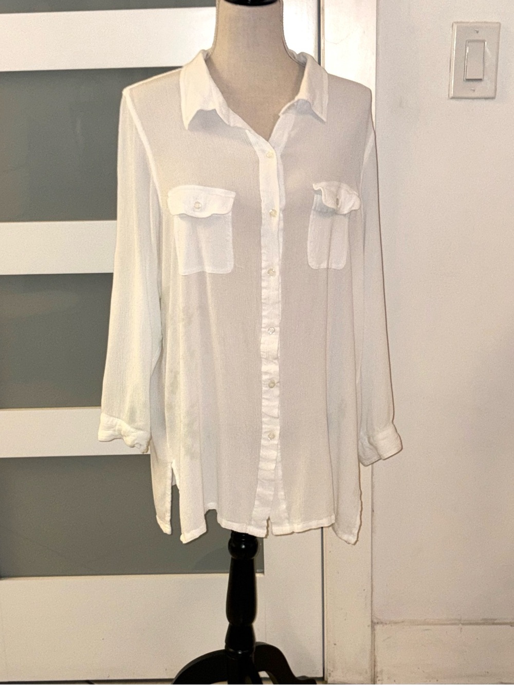 Ralph Lauren White Textured Blouse